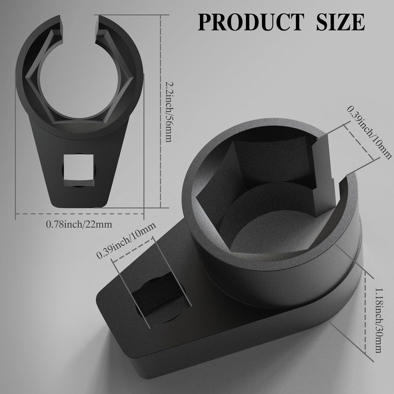 sguuuwt مفتاح حساس الأكسجين 3/8" × 7/8"، فولاذ سبائك 50BV30 مع تشطيب أكسيد أسود، مفتاح حساس O2 بحجم 22 مم، متوافق مع أداة إزالة حساس O2 لإزالة سهلة للحساسات - Image 2